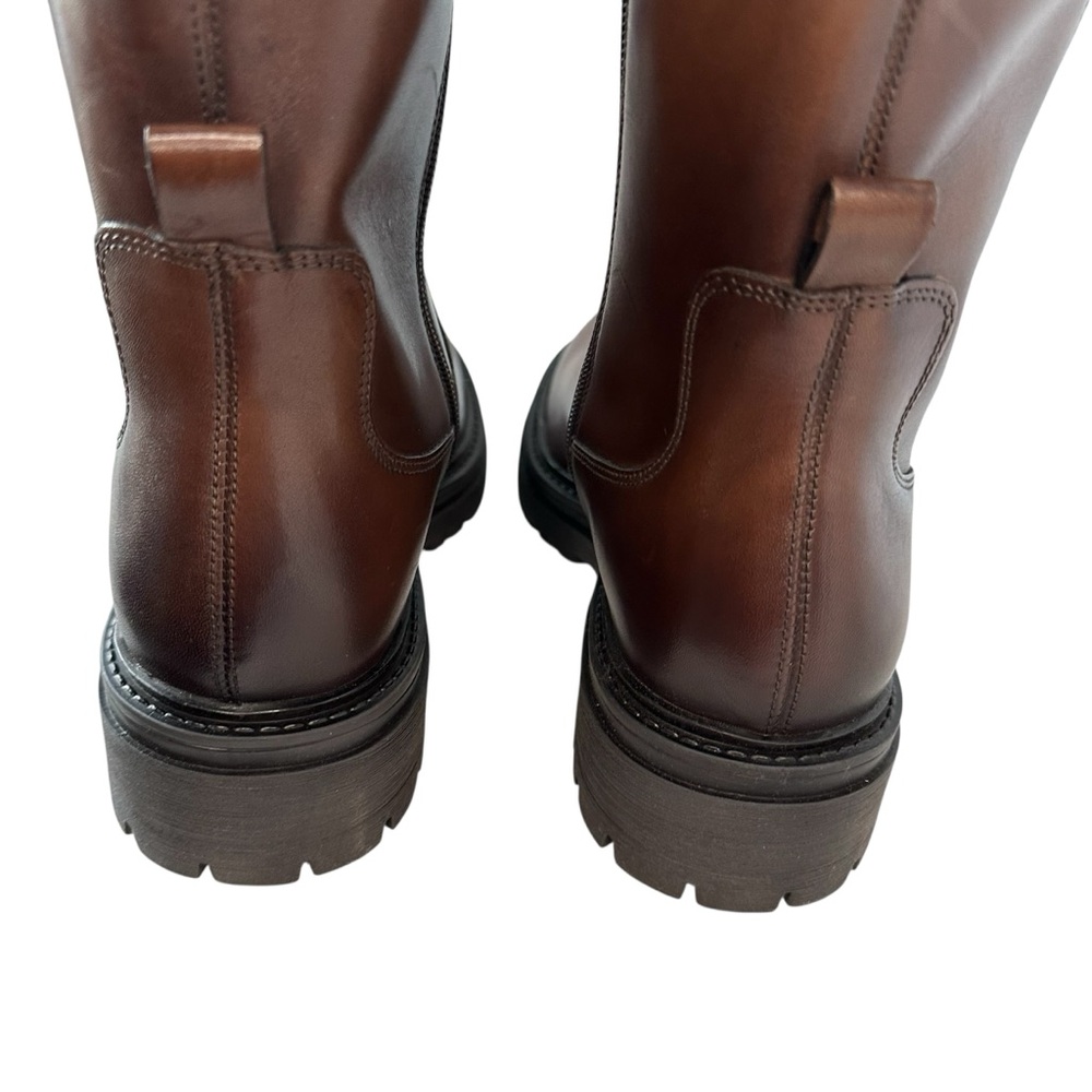 Geox Respira Eleana Brown Leather Lug Sole Combat Moto Boots EU40/US10 - Picture 10 of 13